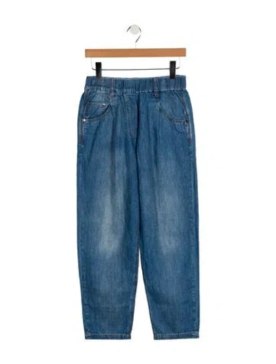 Pre-owned Brunello Cucinelli Mid-rise Wide Leg Jeans In Blue