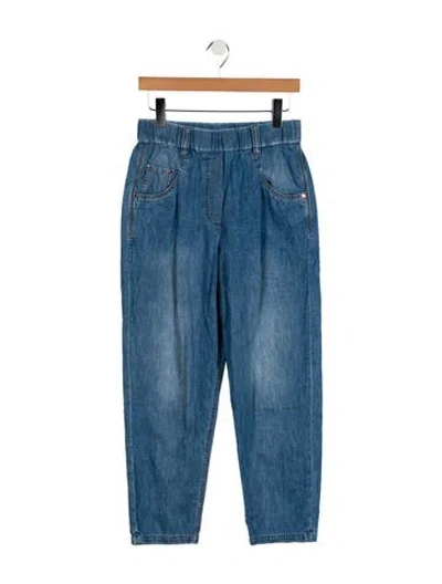 Pre-owned Brunello Cucinelli Mid-rise Wide Leg Jeans In Blue