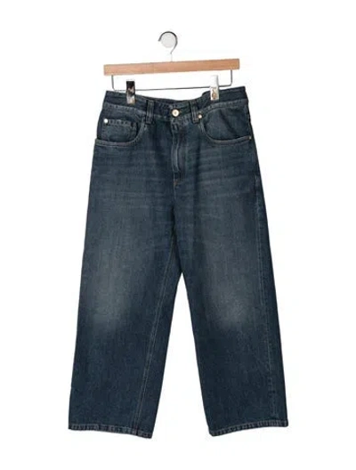 Pre-owned Brunello Cucinelli Mid-rise Wide Leg Jeans In Blue