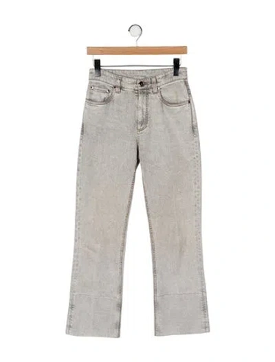 Pre-owned Brunello Cucinelli Mid-rise Wide Leg Jeans In Green