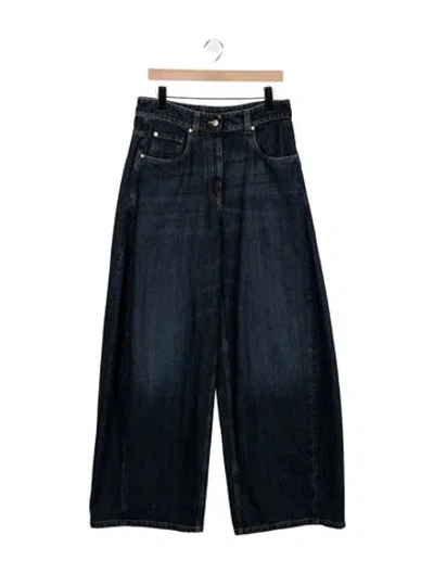 Pre-owned Brunello Cucinelli Mid-rise Wide Leg Jeans W/ Tags In Blue