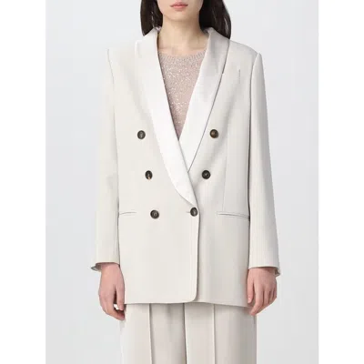 Brunello Cucinelli Milk Double-breasted Blazer In White
