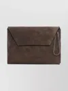 Brunello Cucinelli Women Bc Duo Suede Clutch Bag With Precious Chain In Brown