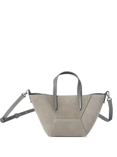 Brunello Cucinelli Mini Bc Duo Suede Tote Bag In Orange