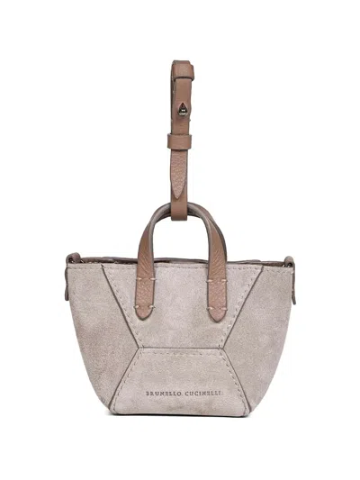 Brunello Cucinelli Mini Bc Duo Tote Bag In Gray