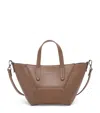 Brunello Cucinelli Mini Calfskin Bc Duo Top-handle Bag In Brown