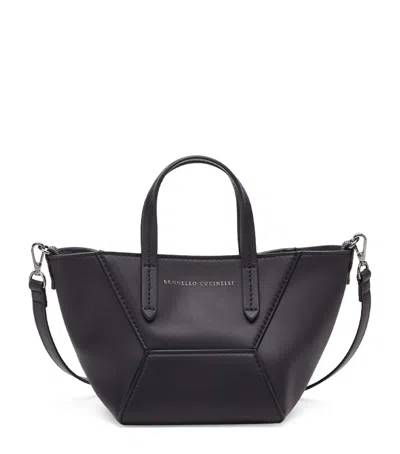 BRUNELLO CUCINELLI MINI CALFSKIN BC DUO TOTE BAG