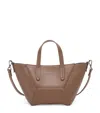 Brunello Cucinelli Mini Calfskin Bc Duo Top-handle Bag In Brown