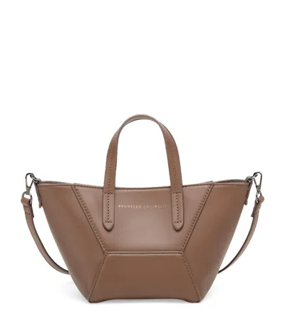 BRUNELLO CUCINELLI MINI CALFSKIN BC DUO TOTE BAG