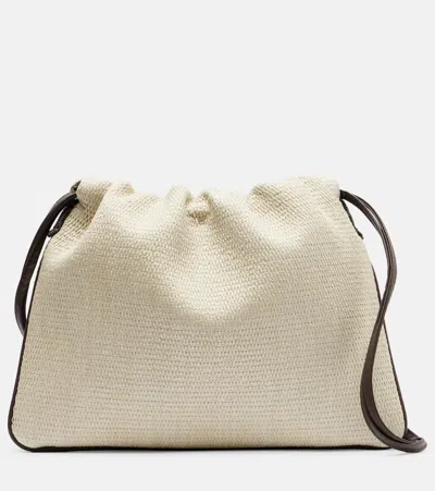 Brunello Cucinelli Mini Canvas Crossbody Bag In Sand