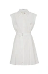 Brunello Cucinelli Mini Chemisier Dress With Monili In White