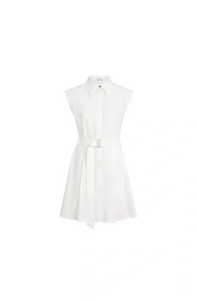 Brunello Cucinelli Mini Chemisier Dress With Monili In White