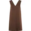 Brunello Cucinelli Sleeveless Mini Dress In Brown