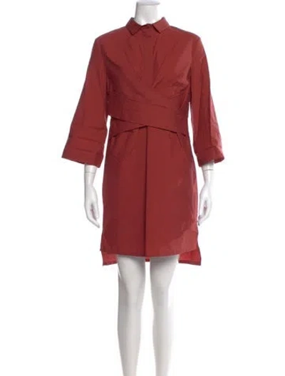 Pre-owned Brunello Cucinelli Mini Dress In Burgundy