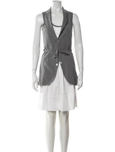 Pre-owned Brunello Cucinelli Mini Dress In Gray