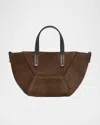 Brunello Cucinelli Mini Duo Bag In Medium Brown