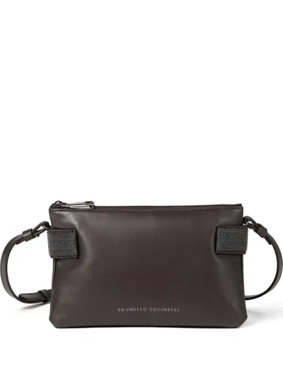 Brunello Cucinelli Mini Essence Cross Body Bag In Brown