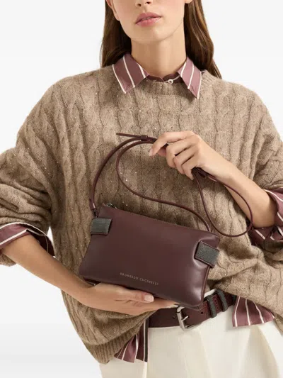 Brunello Cucinelli Mini Essence Cross Body Bag In Red