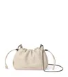 Brunello Cucinelli Mini Leather Mellow Bucket Bag In White