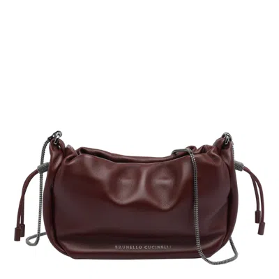 Brunello Cucinelli Mini Mellow Bucket Bag In Red
