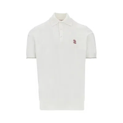 Brunello Cucinelli Mini Polo Sweater In White