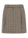 Brunello Cucinelli Checked Virgin Wool Flannel Miniskirt In Multi