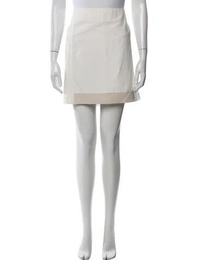 Pre-owned Brunello Cucinelli Mini Skirt In White