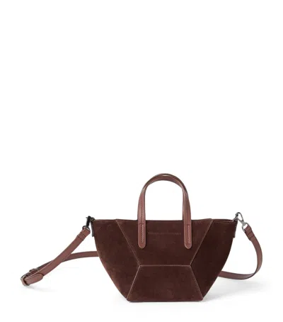 BRUNELLO CUCINELLI MINI SUEDE BC DUO TOTE BAG