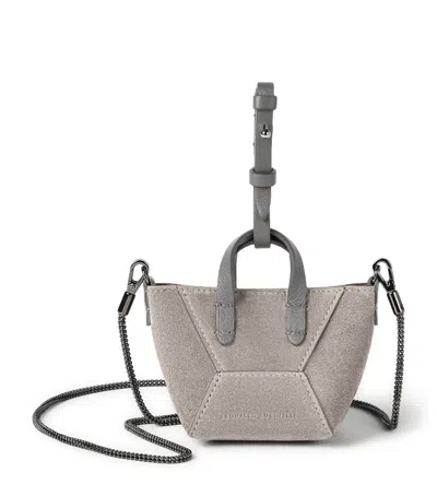 Brunello Cucinelli Mini Suede Bc Duto Tote Bag In Brown