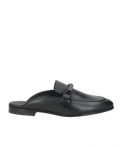 Brunello Cucinelli Minimal Ornament Detail Loafers In Black