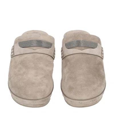 Brunello Cucinelli Minimalist Block-heel Mules In Multi