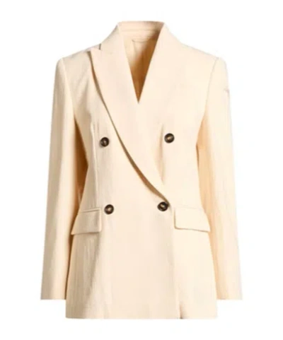 Brunello Cucinelli Minimalist Double-breasted Blazer In Neutral