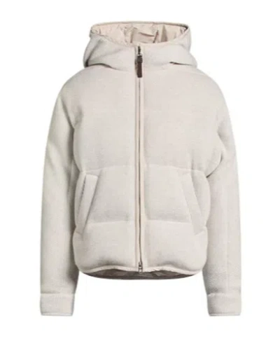 Brunello Cucinelli Minimalist Down Jacket In Neutral