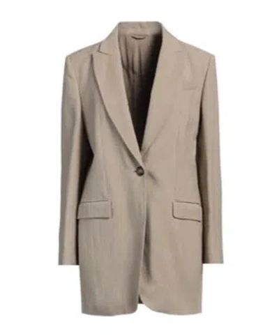 Brunello Cucinelli Minimalist Fashion Single-breasted Blazer In Nude