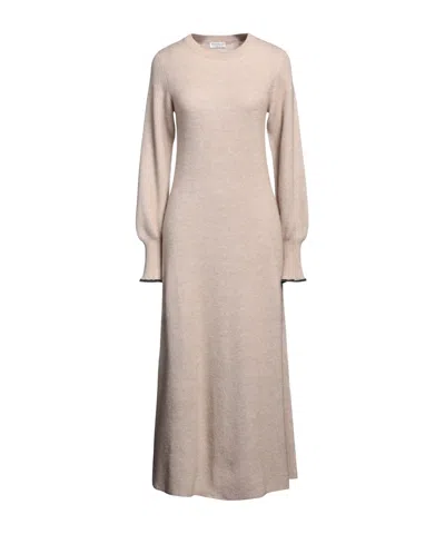 Brunello Cucinelli Minimalist Flared Dress In Neutral