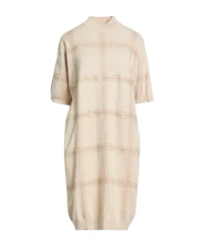 Brunello Cucinelli Minimalist Knit Dress In White