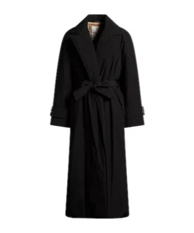 Brunello Cucinelli Minimalist Long Belted Coat In Black