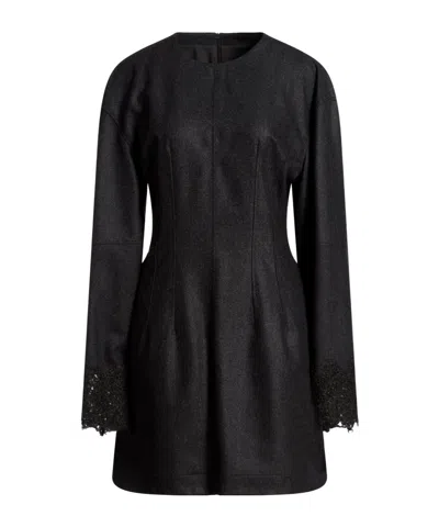 Brunello Cucinelli Woman Mini Dress Charcoal Size Xs Virgin Wool In Grey