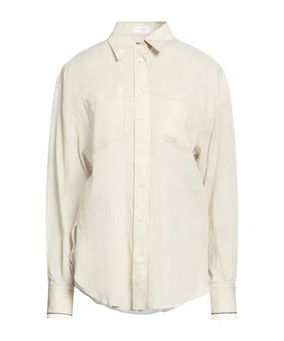 Brunello Cucinelli Minimalist Long-sleeve Shirt In White