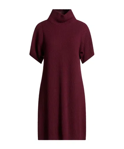 Brunello Cucinelli Minimalist Midi Dress In Burgundy