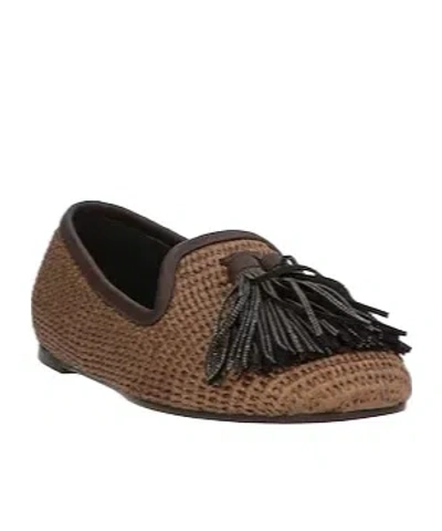 Brunello Cucinelli Minimalist Round Toe Slippers In Brown