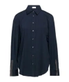 Brunello Cucinelli Minimalist Solid Color Shirt In Blue