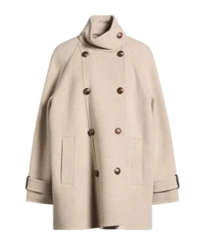 Brunello Cucinelli Minimalist Solidcolor Doublebreasted Coat In Neutral