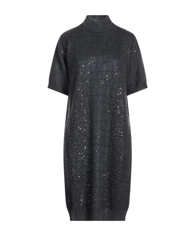Brunello Cucinelli Minimalist Solid-color Knit Dress In Gray