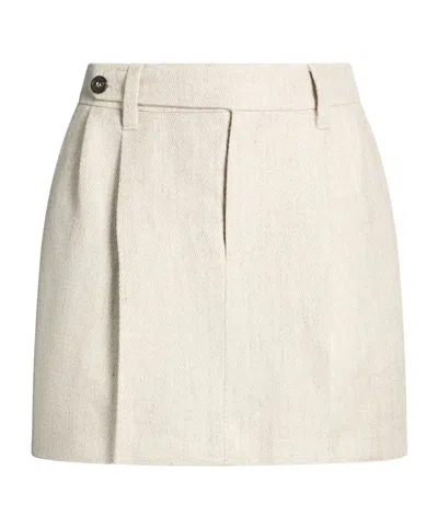 Brunello Cucinelli Minimalist Straight Skirt In White
