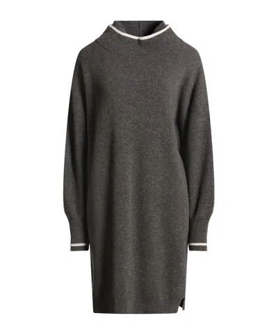 Brunello Cucinelli Minimaltoned Knit Dress In Gray