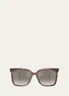 Brunello Cucinelli Mirrored Acetate Square Sunglasses In Havana