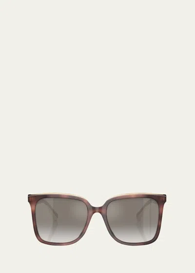 Brunello Cucinelli Mirrored Acetate Square Sunglasses In Havana Ortensia / Panama