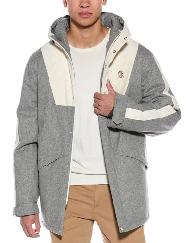 Brunello Cucinelli Mixed Media Wool Coat
