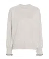 Brunello Cucinelli Mélange Cashmere Jumper In White